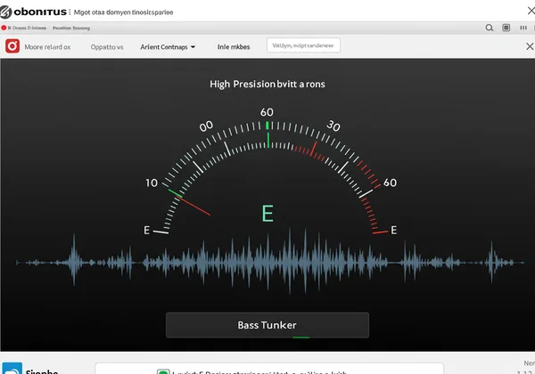 Screenshot of a modern online bass tuner interface.