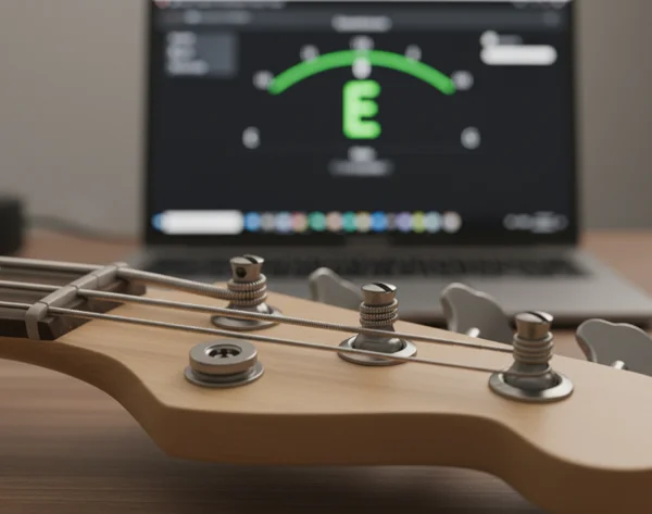 Bass strings close-up